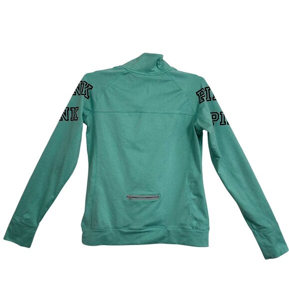 VICTORIA SECRET PINK Ultimate half zip pullover Size Medium Mint Activewear - Picture 2 of 15